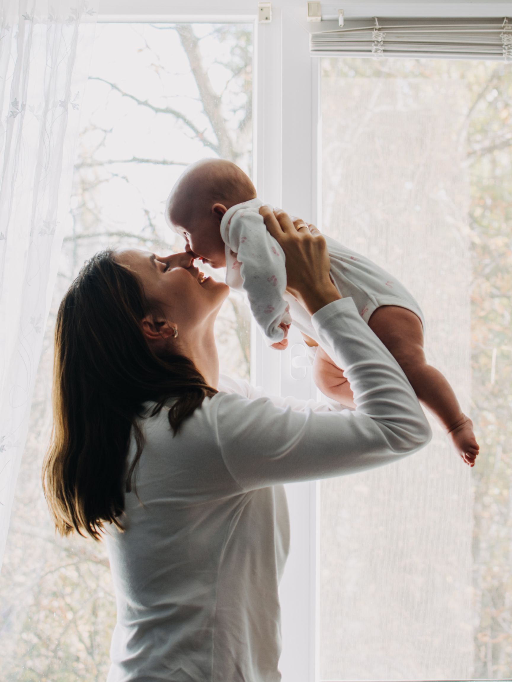 Woman holding a baby